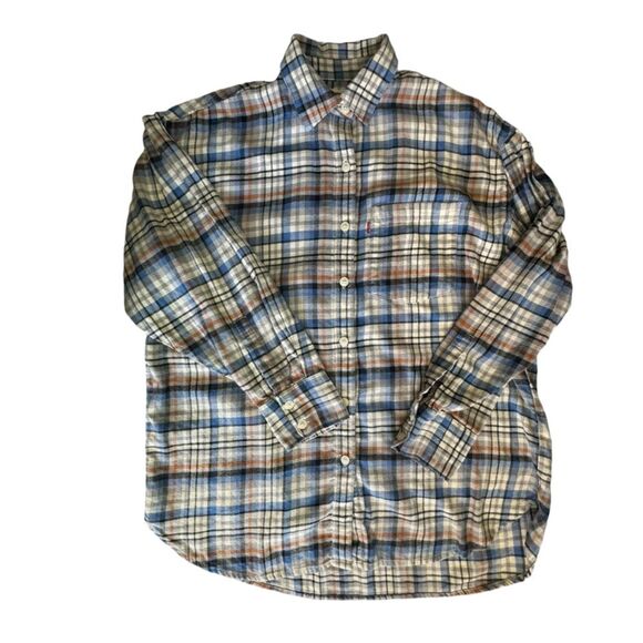 EUC Levis plaid cotton flannel shirt size S still soft & fuzzy Excellent Cond - Picture 1 of 4